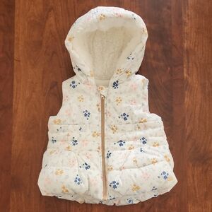 Mothercare Hooded Floral Puffer Baby Vest 1-3 Months